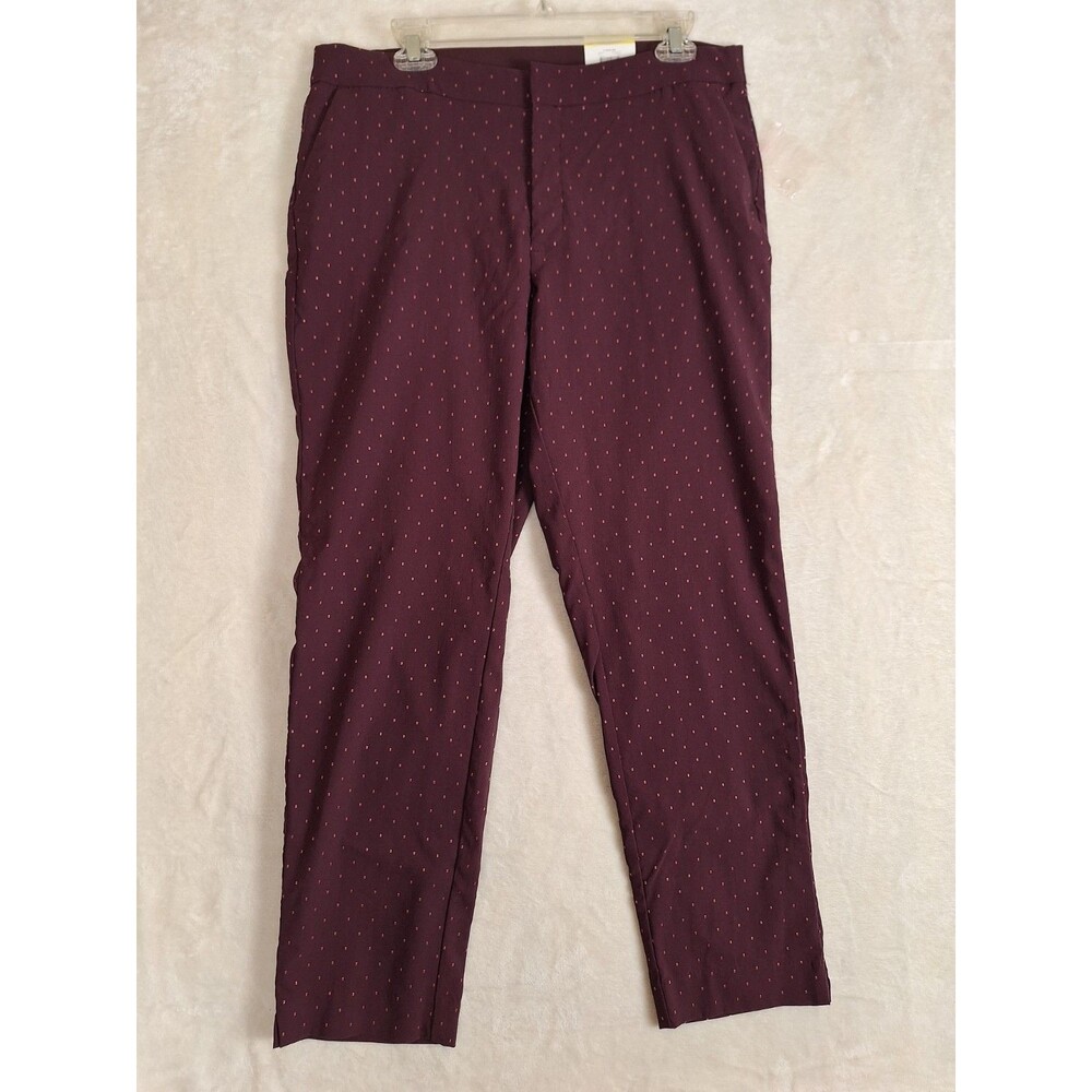 Time and Tru Dress Pants Womens 14 Burgundy Preppy Stretch Pull On 33x28 Pockets